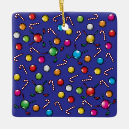 Kerst Golfer Monogram Ontwerp Keramisch Ornament (Voorkant)