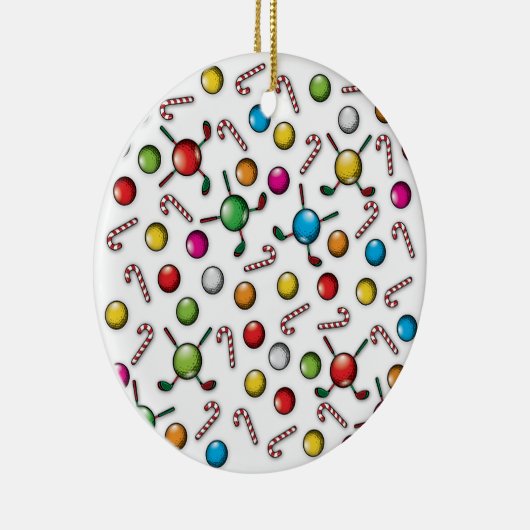 Kerst Golfer Monogram Ontwerp Keramisch Ornament (Rechts)