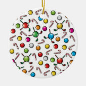 Kerst Golfer Monogram Ontwerp Keramisch Ornament (Voorkant)