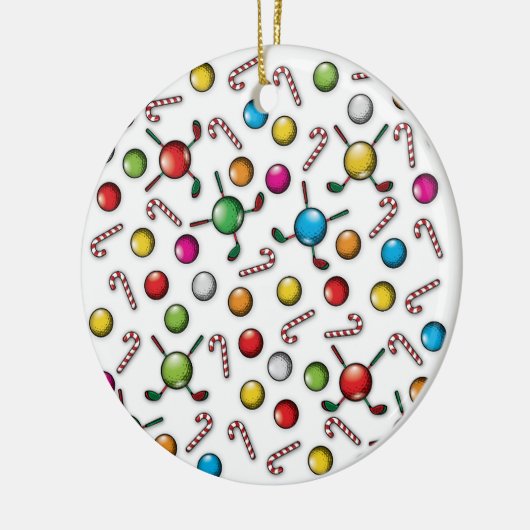 Kerst Golfer Monogram Ontwerp Keramisch Ornament (Links)