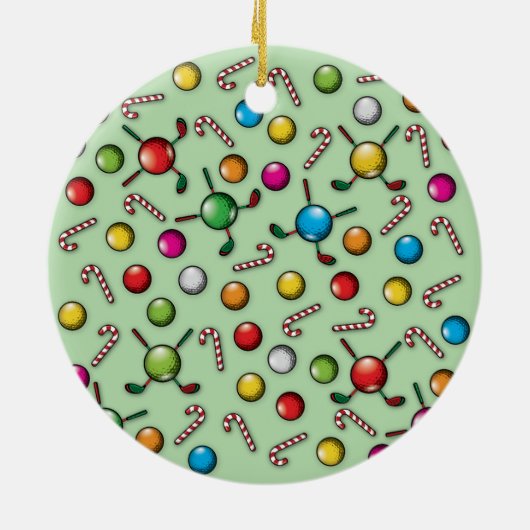 Kerst Golfer Monogram Ontwerp Keramisch Ornament (Achterkant)