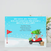 Kerst Golfkar met Bewegende Dozen Golf Aankondiging (Staand voorkant)
