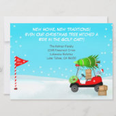 Kerst Golfkar met Bewegende Dozen Golf Aankondiging (Voorkant)