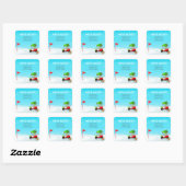 Kerst Golfkar met Bewegende Dozen Golf Vierkante Sticker (Vel)