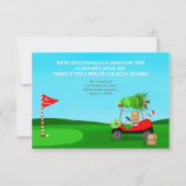 Kerst Golfkar Met Verhuisdozen Golfbaan Aankondiging (Voorkant)