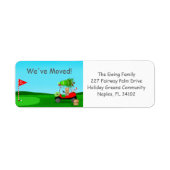 Kerst Golfkar Met Verhuisdozen Golfbaan Etiket (Voorkant)