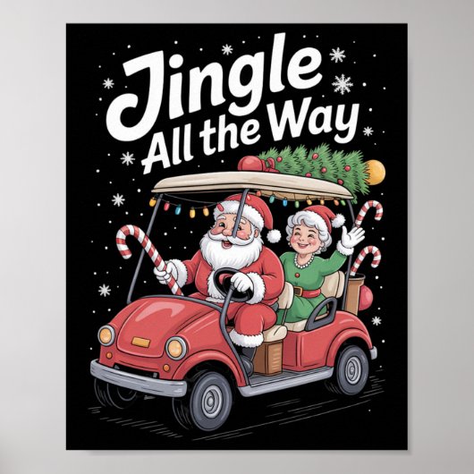 Kerst Golfkar Paradesinterklaas En Mevrouw St Nick Poster (Voorkant)