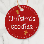 Kerst Goodies - Schattige Gingerbread Heren Rood Bedankjes Labels (Achterkant)