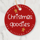 Kerst Goodies - Schattige Gingerbread Heren Rood Bedankjes Labels (Voorkant)