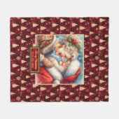 Kerst Gooi Deken Gezellig Cadeau Mr & Mrs Claus (Voorkant (Horizontaal))