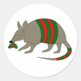 Kerst gordeldierstickers ronde sticker