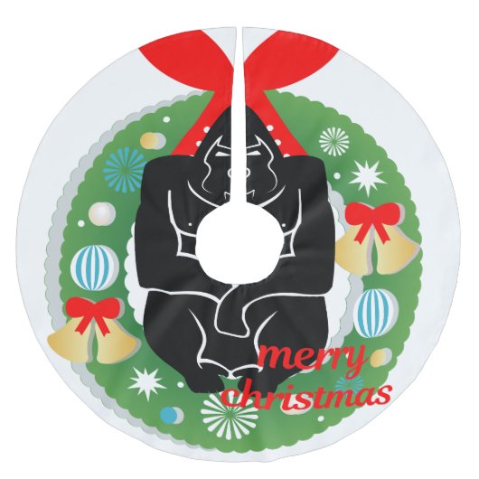 kerst gorilla tree skirt kerstboom rok (Voorkant)