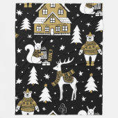 Kerst Goud 60x80 Fleece Deken (Voorkant)