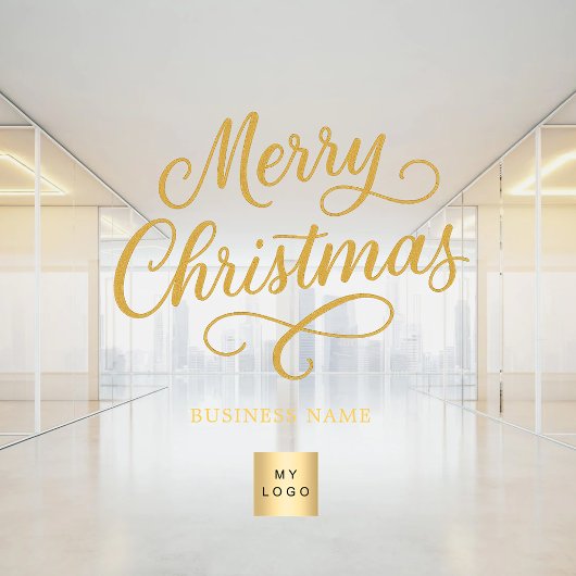 Kerst goud bedrijfslogo duidelijk raamsticker