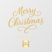 Kerst goud bedrijfslogo duidelijk raamsticker (Vel)