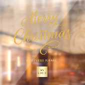 Kerst goud bedrijfslogo duidelijk raamsticker (Vel 2)