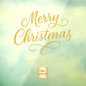 Kerst goud bedrijfslogo duidelijk raamsticker (Vel 3)