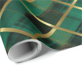 Kerst goud en groen geplakt patroon cadeaupapier (Rol Hoek)