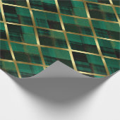 Kerst goud en groen geplakt patroon cadeaupapier (Hoek)