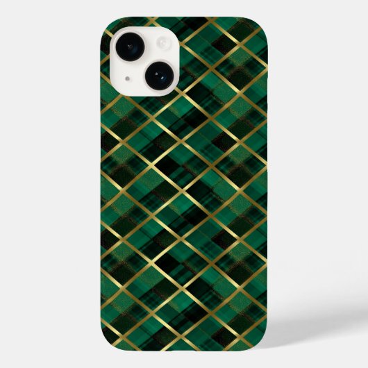 Kerst goud en groen geplakt patroon Case-Mate iPhone case (Achterkant)