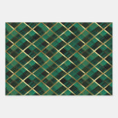 Kerst goud en groen geplakt patroon inpakpapier vel (Voorkant 3)