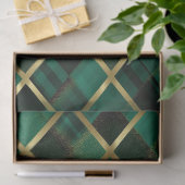 Kerst goud en groen geplakt patroon tissuepapier (Geschenk)