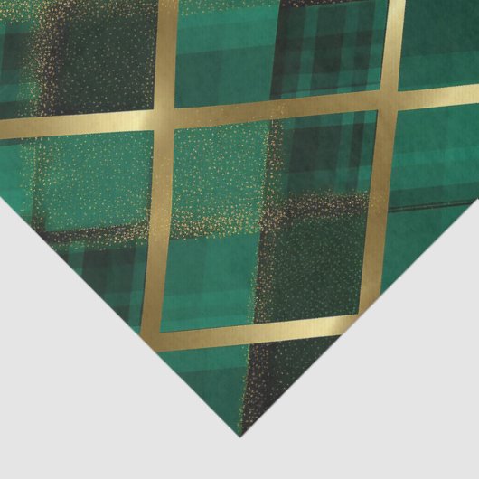 Kerst goud en groen geplakt patroon tissuepapier (Detail)