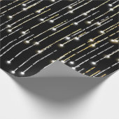 Kerst Goud en Zilver Mousserende Lichten Cadeaupapier (Hoek)