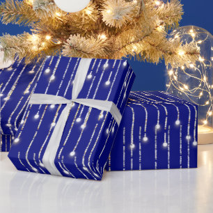 Kerst Goud en Zilver Mousserende Lichten Cadeaupapier