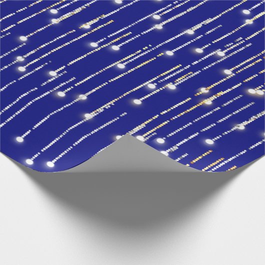 Kerst Goud en Zilver Mousserende Lichten Cadeaupapier (Hoek)