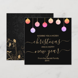 Kerst Goud Feestelijke Kleurrijke Hanging Ornament Feestdagenkaart