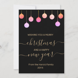 Kerst Goud Feestelijke Kleurrijke Hanging Ornament Feestdagenkaart