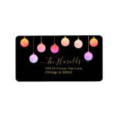 Kerst Goud Feestelijke Kleurrijke Ornamenten Vakan Etiket (Voorkant)