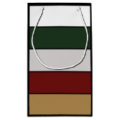 Kerst Goud Groen Rood Zilver en Witte Strepen Klein Cadeauzakje (Achterkant)