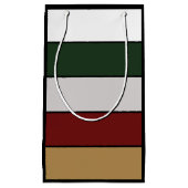 Kerst Goud Groen Rood Zilver en Witte Strepen Klein Cadeauzakje (Voorkant)