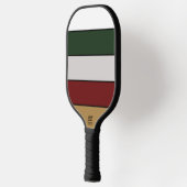 Kerst Goud Groen Rood Zilver en Witte Strepen Pickleball Paddle (Links)