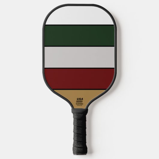 Kerst Goud Groen Rood Zilver en Witte Strepen Pickleball Paddle (Voorkant)