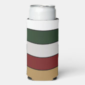 Kerst Goud Groen Rood Zilver en Witte Strepen Seltzer Blikjeskoeler (Seltzer Voorkant)