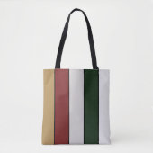 Kerst Goud Groen Rood Zilver en Witte Strepen Tote Bag (Voorkant)