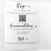 Kerst Goud Houten Dennenbomen Bruiloft Drieluik Uitnodiging (Binnenzijde eerst)