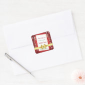 Kerst Goud Lint Bokeh Treats Vierkante Sticker (Envelop)