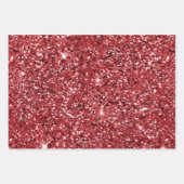 Kerst Goud Rood Wit Glitter Stripes Inpakpapier Vel (Voorkant 2)