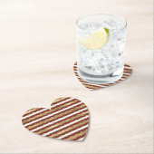 Kerst Goud Rood Witte Strepen Glitter Harten Kartonnen Onderzetters (Insitu)