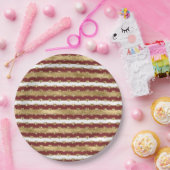 Kerst Goud Rood Witte Strepen Glitter Harten Papieren Bordje (Feest)