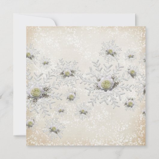 Kerst Goud Rozen Sneeuwvlokken Vrijgezellenfeest Kaart (Achterkant)