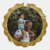 Kerst Goud wervelde fotosjabloon Ornament Kaart (Achterkant)