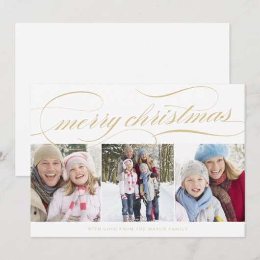  kerst | Goud/wit Feestdagenkaart (Voorkant / Achterkant)