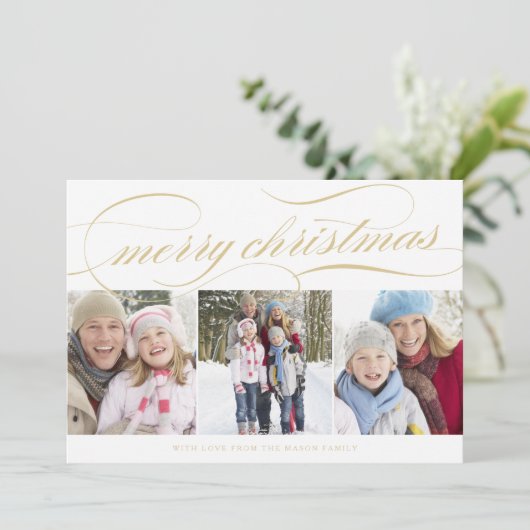  kerst | Goud/wit Feestdagenkaart (Staand voorkant)