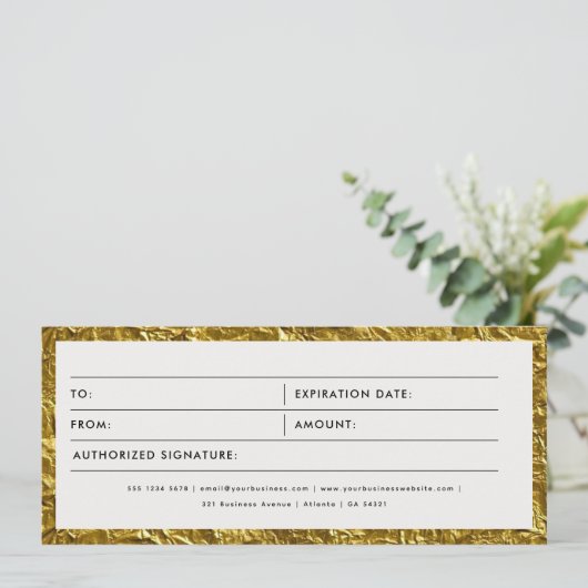 Kerst Goud Zakelijk Cadeaubon (Staand voorkant)