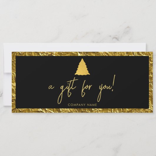 Kerst Goud Zakelijk Cadeaubon (Achterkant)